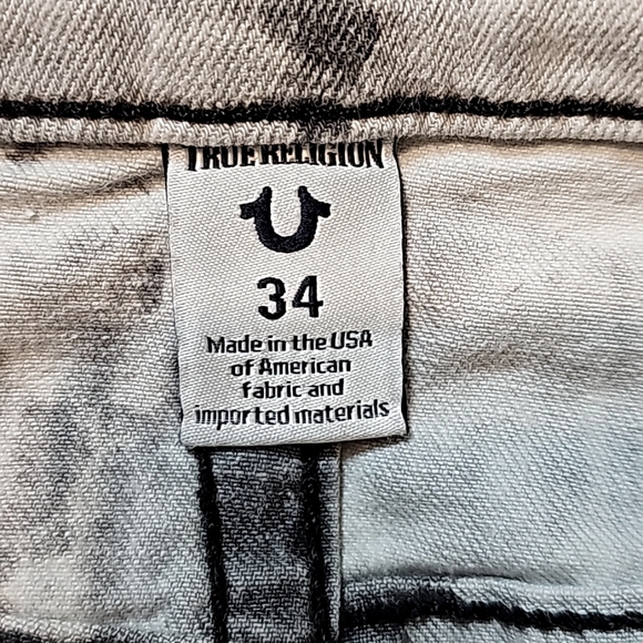 💥True Religion Relaxed-Straight Distressed Jeans. Men's Size: W34x34L - Picture 9 of 13